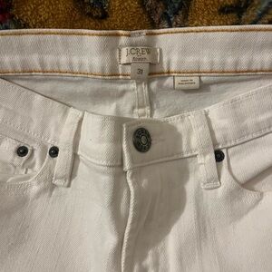 J.Crew toothpick Jeans white stretch denim.
